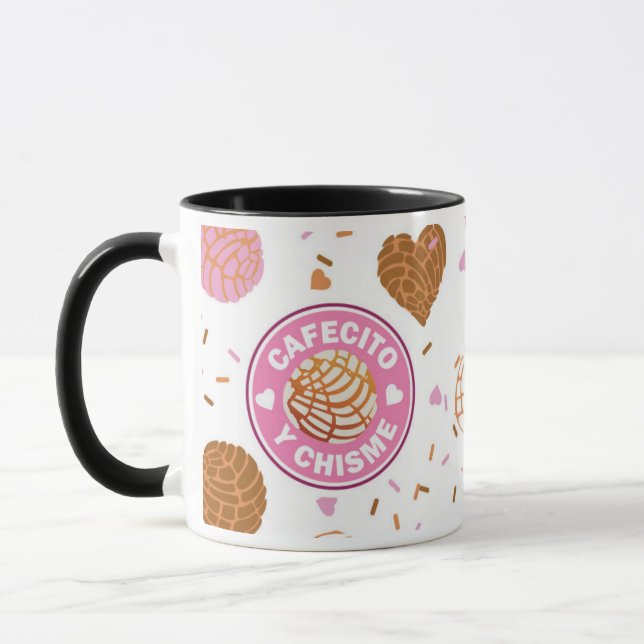 Cafecito y Chisme Mug Taza (Izquierda)