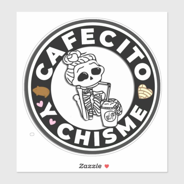 Cafesito y Chisme Car decal pegatina (Hoja)