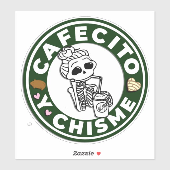 Cafesito y Chisme Car decal pegatina (Hoja)