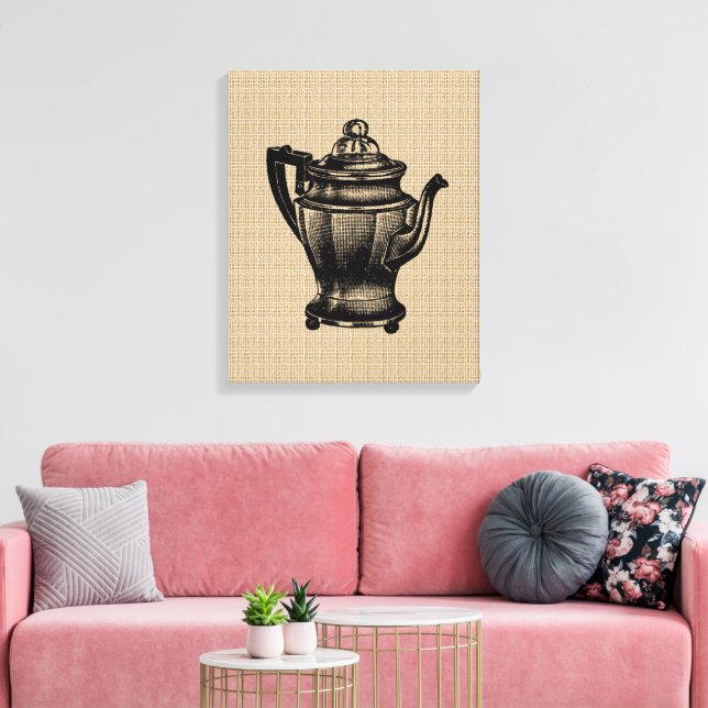 Cafetera antigua sobre lienzo (Insitu (Sala de estar))