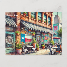 Cafetería artística en la postal de Houston Texas