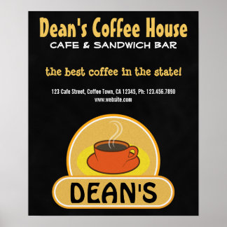 Cafetería Cafetería Personalizado Posters del Café