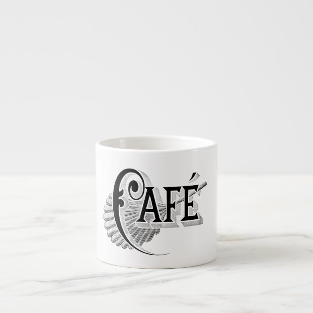 Cafetería de Moda francesa tazas de café de época (Frente)