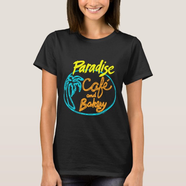 Cafetería Paradise, camisetas oscuros (Anverso)