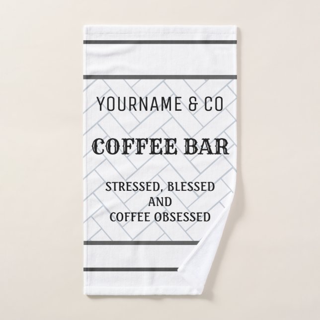 Cafetería personalizado Toalla de mano moderna de  (Toalla de mano)