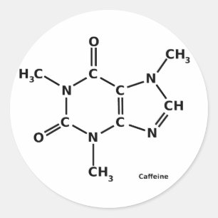 Caffeine Molécula Pegatina