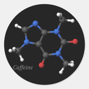 Caffeine Molecular Model Pegatina