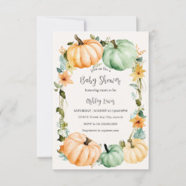 Caída Bebé ducha invitación temática de calabaza