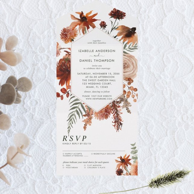 Caída boda en otoño con una sola invitación (Subido por el creador)