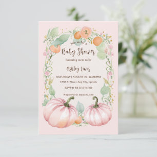Caída Calabaza rosa Invitación a la ducha para beb