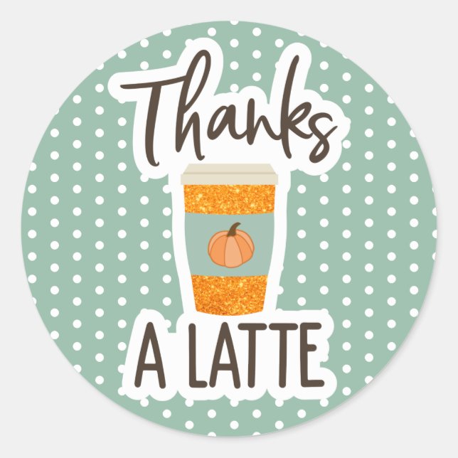 Caída Calabazas Latte Gracias Pegatinas (Anverso)