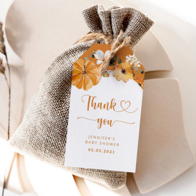 Caída de calabaza ducha de bebé etiqueta de agrade (Subido por el creador)