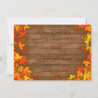 Caída de la madera otoño hojas tarjetas personaliz