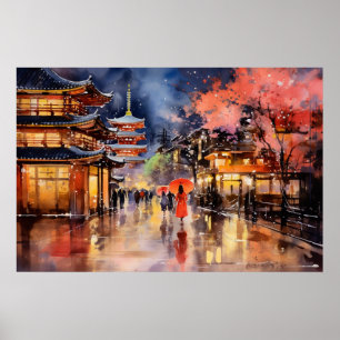 Caída de la noche en Gion - Colección de impresión