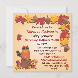 Caída de las hojas de otoño con la invitación de R
