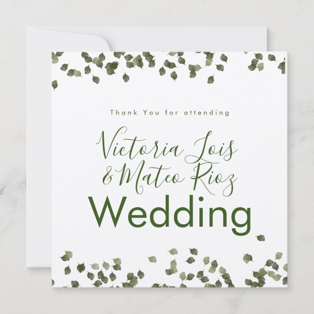 Caída de las hojas Gracias Boda Rústico (Anverso)