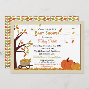 Caída del otoño deja la invitación a Baby Shower