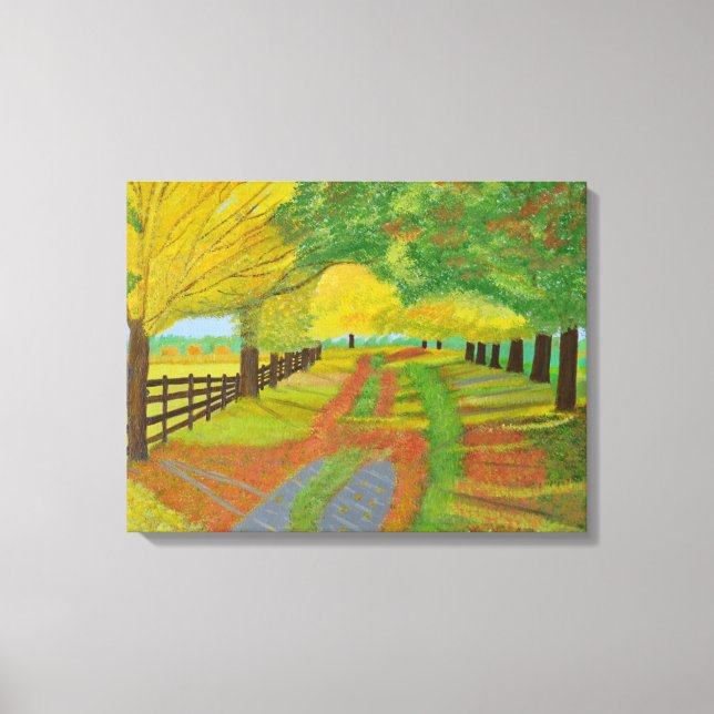 Caída del otoño deja lienzo (Anverso)