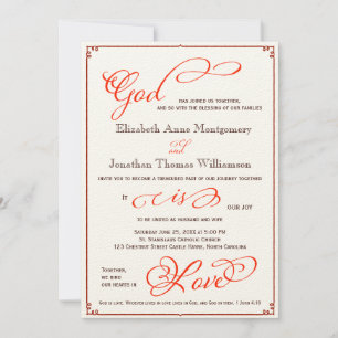 Caída Dios es amor Invitación a la boda cristiana