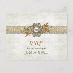 Caída elegante que casa la postal de RSVP