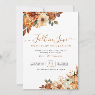 Caída en amor invitación rústica floral a la ducha