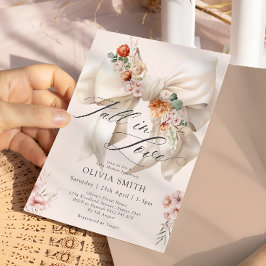 Caída en el Amor Bow Invitación a Baby Shower con 