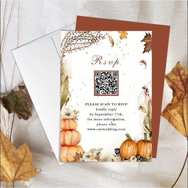 Caída en el Amor Calabaza Botuga Boda Otoño RSVP (Subido por el creador)
