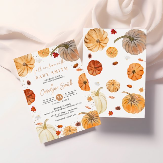 Caída en el amor Calabaza Invitación de Baby Showe (Subido por el creador)