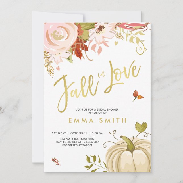 Caída en el amor Invitación a la ducha de novia Be (Anverso)