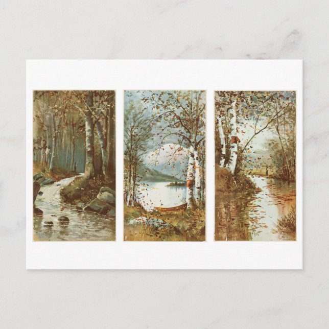 Caída en la postal de la época forestal (Anverso)