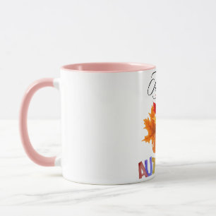 Caída enamorada: Calabaza y deja el diseño de taza