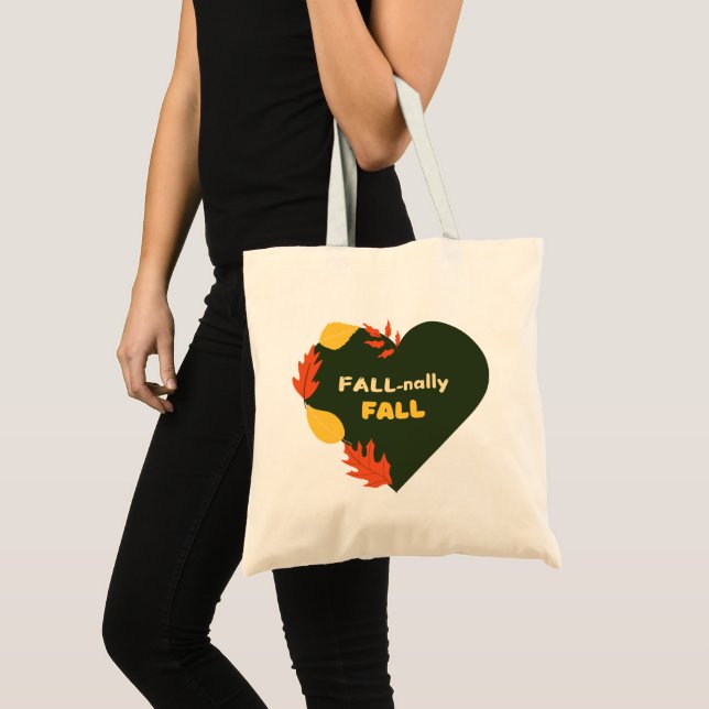 Caída Natal Bolsa De Tote Otoño Con Corazón (Anverso (producto))
