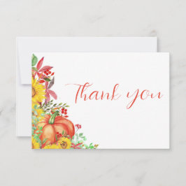 Caída pequeña calabaza ducha bebé tarjeta de agrad