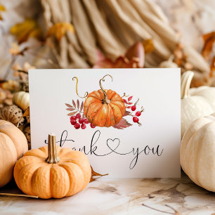 Caída pequeña calabaza ducha bebé tarjeta de agrad