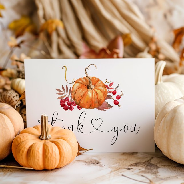 Caída pequeña calabaza ducha bebé tarjeta de agrad (Subido por el creador)