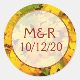 Caída personalizada deja pegatinas de boda