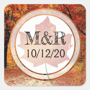 Caída personalizada deja pegatinas de bodas de mon