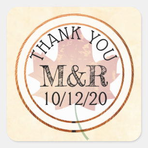 Caída personalizada deja pegatinas de bodas de mon