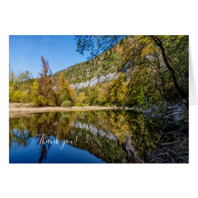 Caída Reflexiones Río Búfalo Tarjeta de agradecimi (Anverso (Horizontal))
