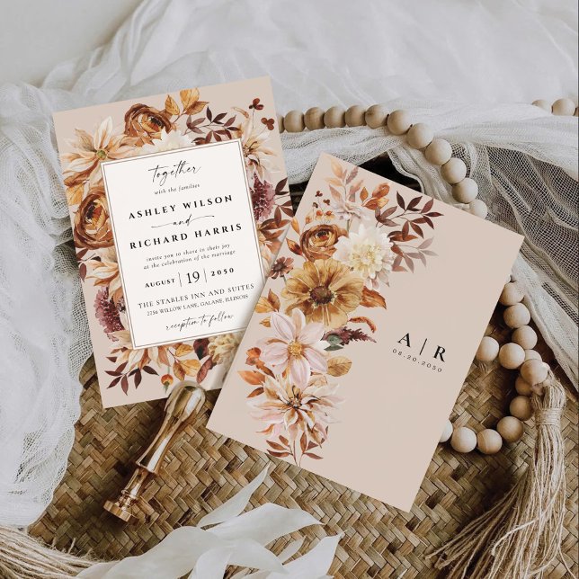 Caída Rústica deja invitación a matrimonio Boda (Subido por el creador)