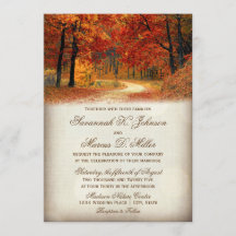 Caída Rústica deja invitaciones a la boda de otoño