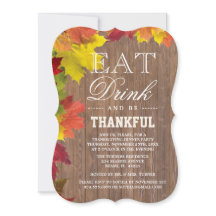 Caída Rústica Invitación al Día de Acción de Graci