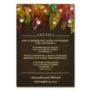 Caída Rústica Otoño Sale Recepción + Tarjetas De H
