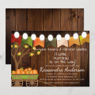 Caída rústica poca invitación de Baby Shower de la