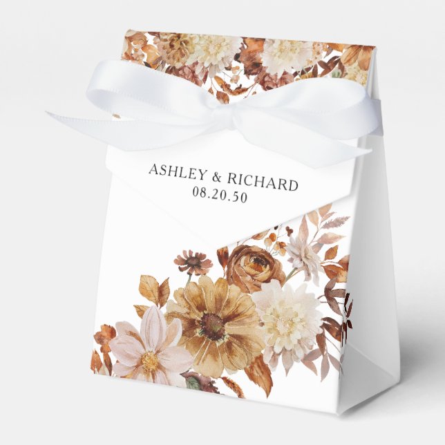 Caída Rústica Sale Caja Favor de la Boda (Front Side)