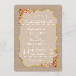 Caída Rústica Sale Invitación a Boda de tela Linen