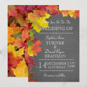 Caída Rústica Sale Invitación a la Boda de Chalkbo