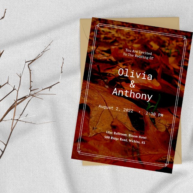 Caída Rústica Sencilla deja invitación a la boda (Subido por el creador)