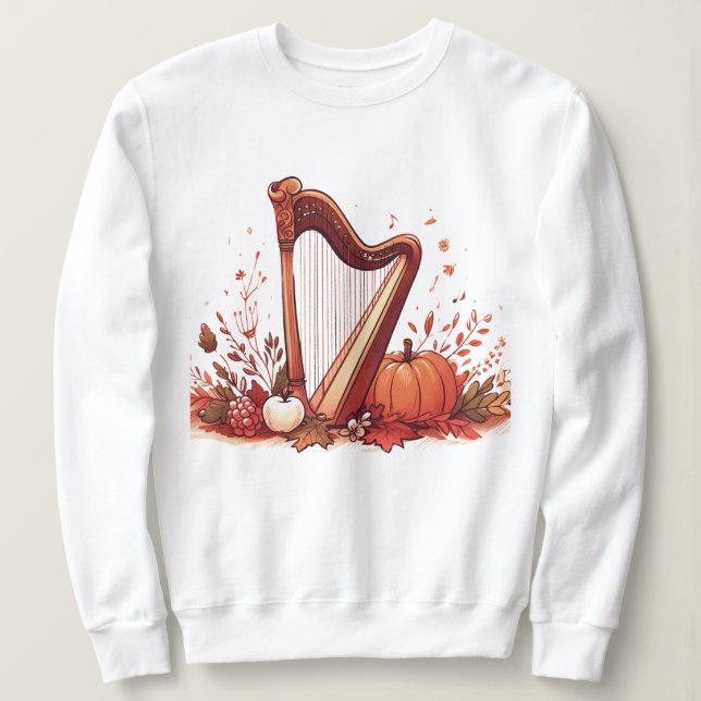Caída Tema Harp Calabaza Sudadera (Anverso del diseño)