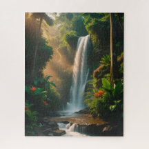 Caídas de la jungla mística - Rompecabezas de arte